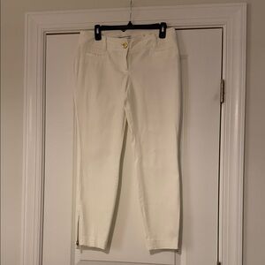 Express Design Studio Stylish White Pants with Gold Accents